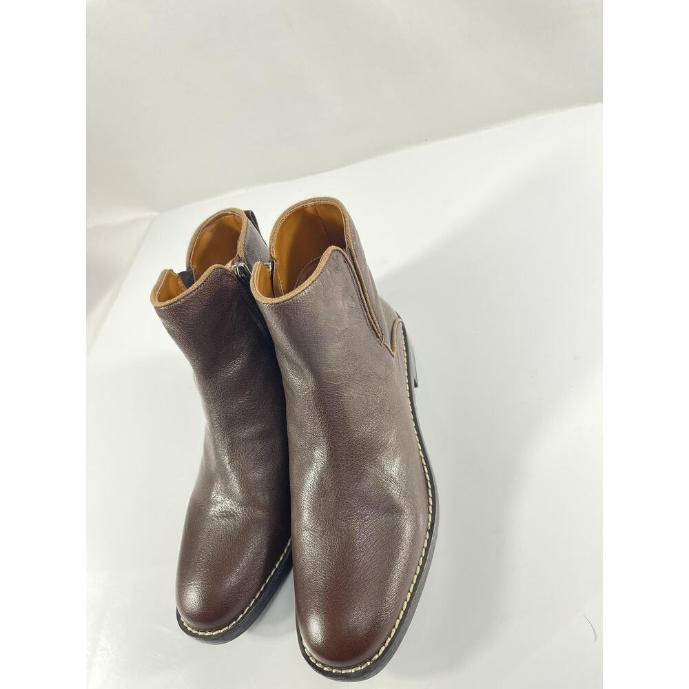 Franco Sarto Boots Women's Size 7M Brown L-Marcus Leather Ankle Booties Zip - Picture 5 of 13